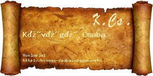 Kővágó Csaba névjegykártya